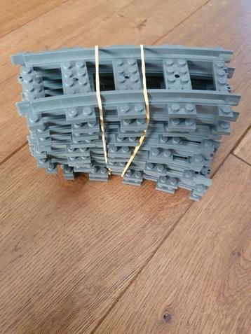 Lego treinrails, rails bocht, 10 stuks beschikbaar voor biedingen