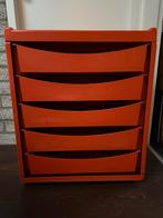 Meurop vintage ladenkast met 5 laden oranje SPACE AGE, Huis en Inrichting, Gebruikt, 5 laden of meer, 50 tot 100 cm, Minder dan 100 cm