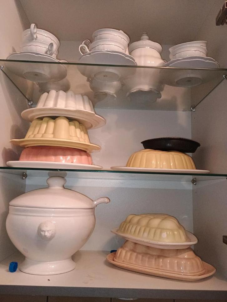 Vintage Puddingvormen en Terrine apart te koop, Antiek en Kunst, Antiek | Keukenbenodigdheden, Ophalen of Verzenden