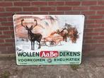 Aabe Wollen dekens Tilburg emaille bord, Ophalen of Verzenden, Gebruikt, Reclamebord