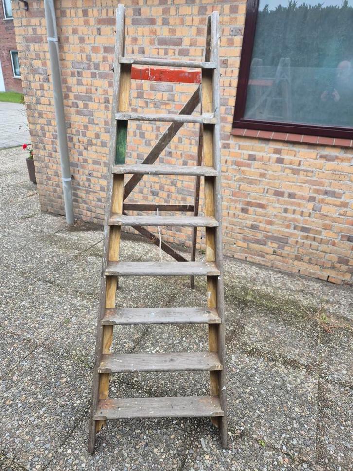 Retro Schilders Trap - 8 Treden, Doe-het-zelf en Verbouw, Ladders en Trappen, Gebruikt, Trap, Minder dan 2 meter, Ophalen