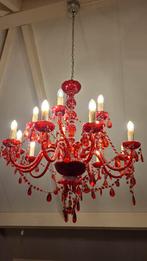 Rode Sprookjesachtige Kroonluchter, Huis en Inrichting, Lampen | Kroonluchters, Ophalen of Verzenden, Gebruikt, Glas, Sprookjesachtig
