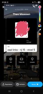 1 ticket Theo Maassen - Onbegonnen Werk 9 november Zwolle, Tickets en Kaartjes, Theater | Musical, Eén persoon, November