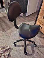Kappersstoel - burostoel met zwenkwielen, Ophalen, Zo goed als nieuw, Zwart