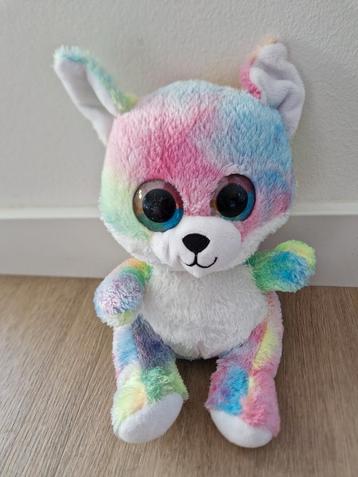 Knuffel hond poes gekleurd regenboog wit K8730 beschikbaar voor biedingen