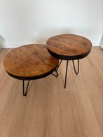 Salon / bijzet tafels van mango hout, Huis en Inrichting, Tafels | Bijzettafels, 45 tot 60 cm, Minder dan 55 cm, Rond, Ophalen of Verzenden
