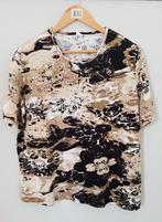 Nieuw beige/zwart t-shirt maat 46 ronde hals, korte mouwen., Beige, Maat 46/48 (XL) of groter, Nieuw, Korte mouw