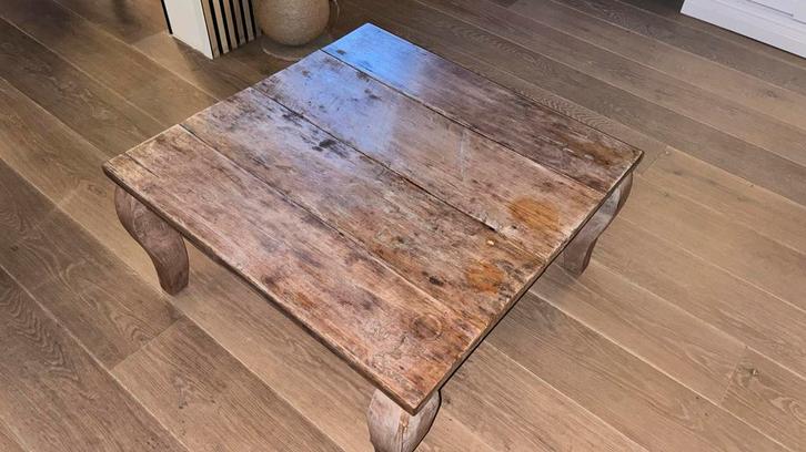 Eiken Salon Tafel - Vintage Look, Huis en Inrichting, Tafels | Salontafels, Gebruikt, Minder dan 50 cm, 50 tot 100 cm, 50 tot 100 cm