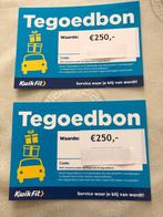 2 kadobonnen van Kwikfit t.w.v €500, Tickets en Kaartjes, Eén persoon, Cadeaubon, Overige typen