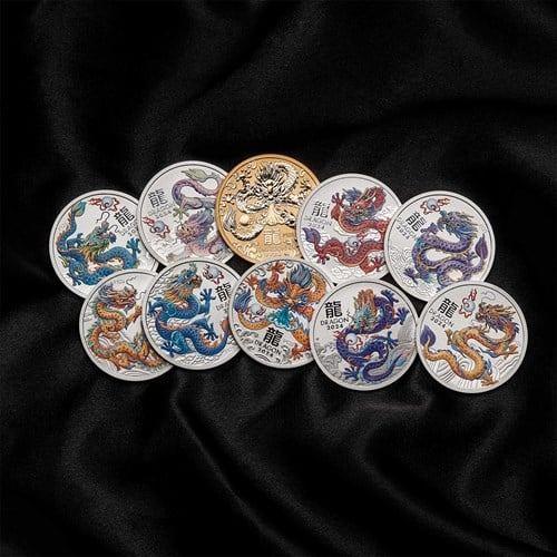 Set Perth Mint Dragon 2024 Lunar!, Postzegels en Munten, Munten | Oceanië, Setje, Zilver, Ophalen of Verzenden