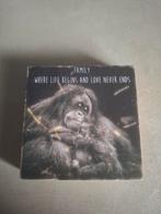 Blokje met de afbeelding van aapjes met  tekst, spreuk, Ophalen of Verzenden, Zo goed als nieuw