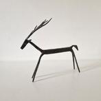 Vintage brutalist brons rendier beeld, Ophalen of Verzenden, Brons