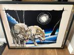 Schilderij met 2 wolven, Antiek en Kunst, Ophalen of Verzenden