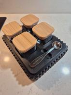 Luxe theedoos voor losse thee – incl. glazen potjes & lepel, Ophalen of Verzenden, Nieuw