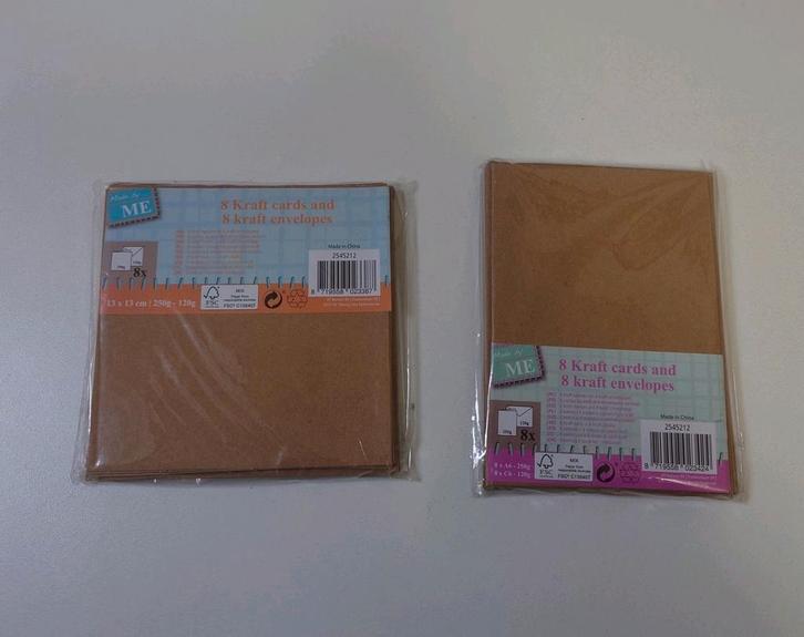 Kraft blanco wenskaarten kaarten met envelop NIEUW, Hobby en Vrije tijd, Kaarten | Zelf maken, Nieuw, Blanco kaart of Basiskaart