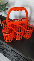 Vintage flessenrek flessenmand Curver oranje, Ophalen of Verzenden, Gebruikt