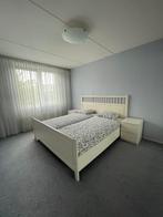 IKEA bed met Malm nachtkastjes, 180 cm, Modern, Gebruikt, Wit