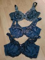 3 bh s Hunkemoller Diva 80E nieuwstaat in blauw tinten, Kleding | Dames, Ondergoed en Lingerie, Hunkemöller, Ophalen of Verzenden