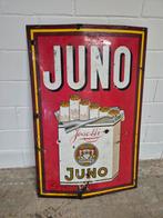 Oud Emaille Reclamebord Juno Cigarettes - Jaren 20, Verzamelen, Merken en Reclamevoorwerpen, Ophalen, Gebruikt, Reclamebord