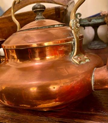Antieke Koperen Koffiepot - Brocante beschikbaar voor biedingen