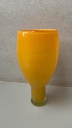 Vaas geel glas, Geel, Ophalen of Verzenden, Minder dan 50 cm, Glas