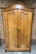 Antieke grenen kast / kledingkast, Ophalen, Gebruikt, 25 tot 50 cm, Met deur(en)