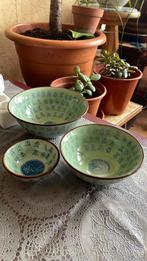 Antique Chinese Celadon Bowls calligraphy, Ophalen of Verzenden