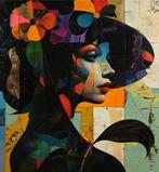 " Mujer con sombrero " Kunstwerk van Alberto Ricardo, Ophalen of Verzenden
