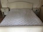 Brocante bed, Ophalen, Gebruikt, Wit, Tweepersoons