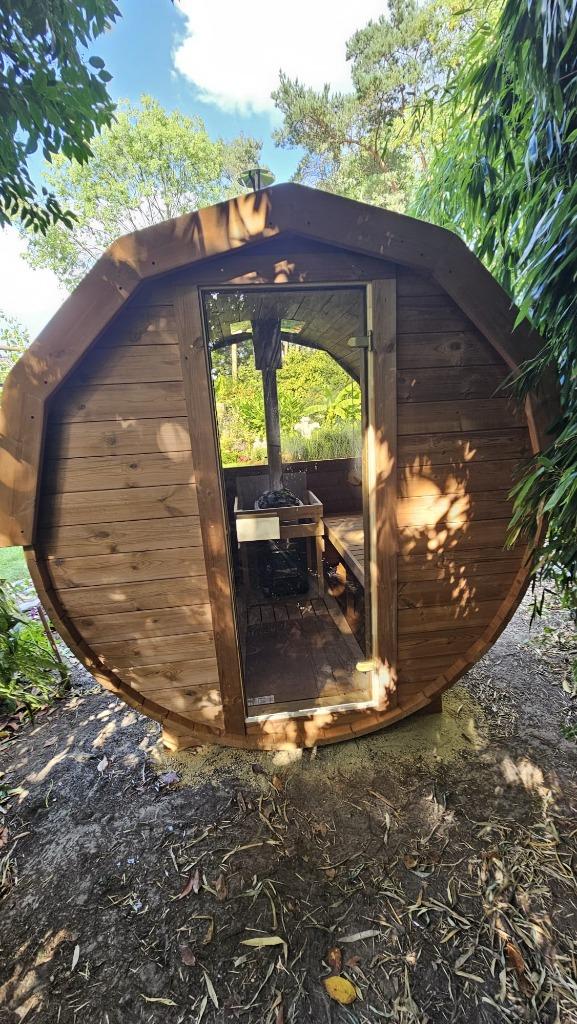 2M Barrel Sauna van Scandinavisch grenenhout, Verzenden, Nieuw, Fins of Traditioneel, Complete sauna