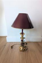 Vintage Tafellamp Bordeaux/Goud, Huis en Inrichting, Lampen | Tafellampen, Gebruikt, Vintage, Ophalen of Verzenden, Metaal