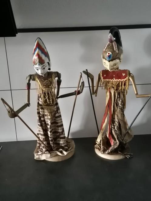 2 Wajangpoppen - Indonesische Schaduwpoppen, Antiek en Kunst, Kunst | Niet-Westerse kunst, Ophalen of Verzenden