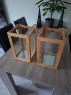 2 Windlichten, Huis en Inrichting, Woonaccessoires | Kandelaars en Kaarsen, Ophalen, 25 tot 50 cm, Zo goed als nieuw, Kaars