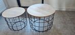 Set van 2 bijzettafels, diameter 40cm en 50cm, Ophalen of Verzenden, Zo goed als nieuw, Rond, 50 tot 100 cm