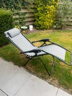 Te koop 2 grijze relax stoelen van human nature, Ophalen, Zo goed als nieuw, Campingstoel