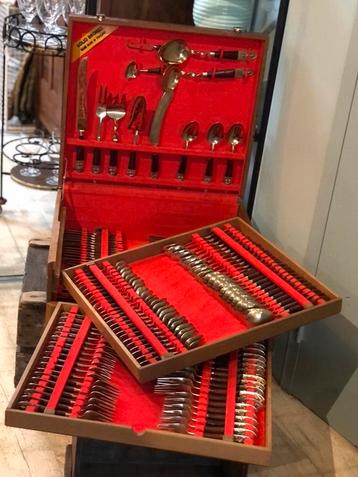 Kist compleet bestek brons hout Thailand Siam vintage beschikbaar voor biedingen