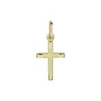 Gouden Kruishangertje mat/glad - 14 karaat goud, Sieraden, Tassen en Uiterlijk, Kettinghangers, Nieuw, Ophalen of Verzenden, Kruis of Symbool