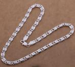 Ketting Platte Koningsschakel Tibet zilver 60 CM -NIEUW-, Ophalen of Verzenden, Nieuw, Zilver, Zilver