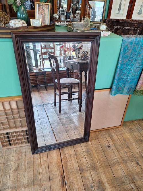 Antieke spiegels oud geslepen facetgeslepen glas houten lijs, Antiek en Kunst, Antiek | Spiegels, 50 tot 100 cm, 100 tot 150 cm