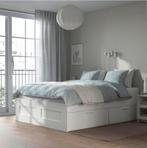 Mooie Ikea Brimnes bed,lattenbodems,perfect matras 140x200, Huis en Inrichting, Slaapkamer | Bedden, Ophalen of Verzenden, Zo goed als nieuw