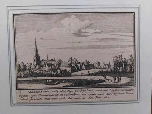 105 / Valkenburg nabij de Rijn Gravure A. Rademaker, Antiek en Kunst, Kunst | Etsen en Gravures, Ophalen of Verzenden