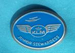 KLM JUNIOR STEWARDESS WINGS LUCHTVAART INSIGNE UIT JAREN ‘70, Verzenden, Zo goed als nieuw, Patch, Badge of Embleem