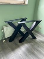 Stalen X poten 2 stuks mat zwart H72x B75 x D10cm, Ophalen, Tafelpoot, 50 tot 100 cm, Zo goed als nieuw