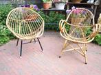 1 Rotan Rohe stoelen jaren 50 60, Ophalen, Gebruikt, Bruin, Twee