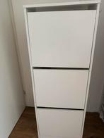 BISSA schoenenkast van IKEA in wit, met drie vakken, Ophalen, Gebruikt