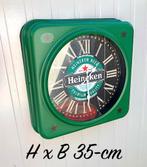 Te koop mancave cafe Heineken wandklok ., Ophalen of Verzenden, Zo goed als nieuw, Overige typen, Heineken