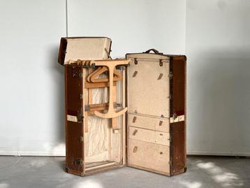 Antieke “malle de voyage” hutkoffer, ca 1930’s beschikbaar voor biedingen