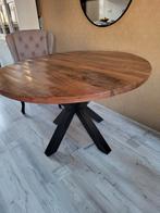 Mangohouten ronde eettafel - 130cm diameter, Huis en Inrichting, Tafels | Eettafels, Rond, Ophalen of Verzenden, Zo goed als nieuw