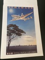 KLM Royal Dutch Airlines Litho 'Homeward' Vintage Print Art, Antiek en Kunst, Ophalen of Verzenden
