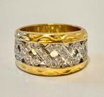 18 krt gouden bandring 14,9gr met 38 natuurlijke diamanten!, 18 tot 19, Ophalen of Verzenden, Dame of Heer, Met edelsteen